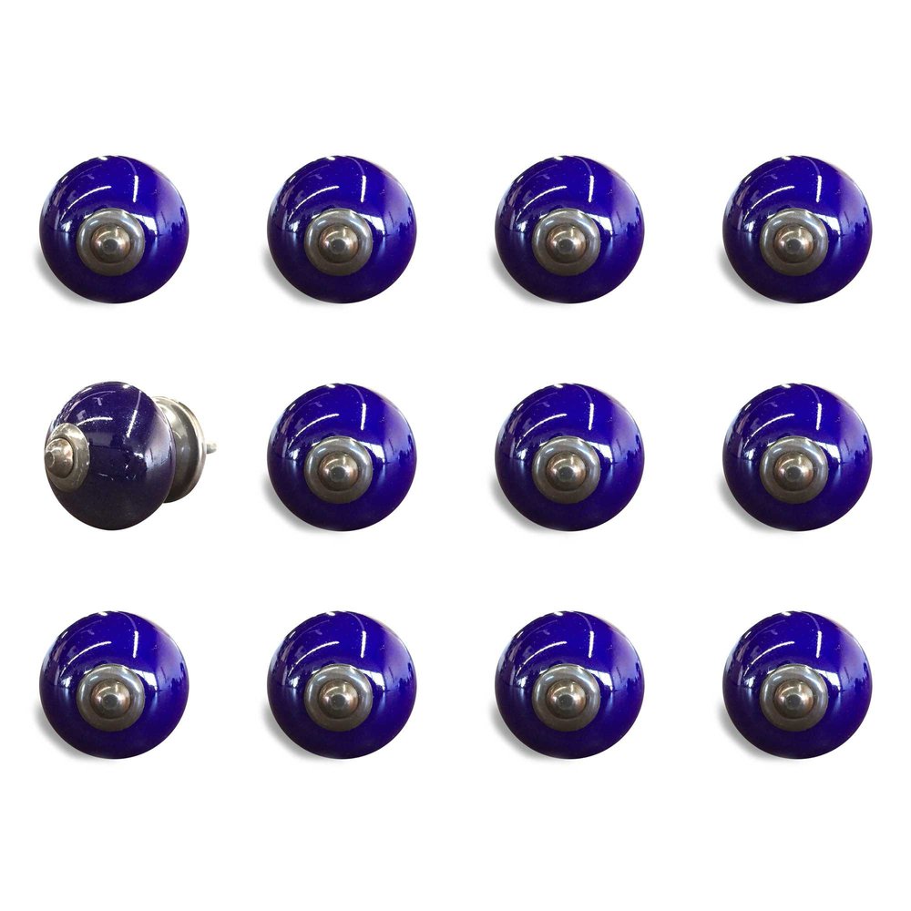 Set of Twelve Ceramic Drawer Pull Knobs