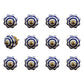 Set of Twelve Blue White And Copper Floral Ceramic Drawer Pull Knobs