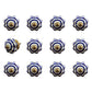 Set of Twelve Blue White And Copper Floral Ceramic Drawer Pull Knobs