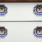 Set of Twelve Blue White And Copper Floral Ceramic Drawer Pull Knobs