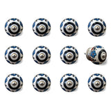 1.5" X 1.5" X 1.5" White Black And Navy  Knobs 12 Pack