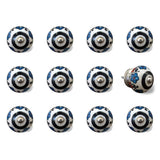 1.5" X 1.5" X 1.5" White Black And Navy  Knobs 12 Pack
