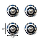 1.5" X 1.5" X 1.5" White Black And Navy  Knobs 12 Pack