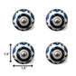 1.5" X 1.5" X 1.5" White Black And Navy  Knobs 12 Pack