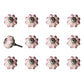 1.5" X 1.5" X 1.5" Cream Pink And Silver  Knobs 12 Pack
