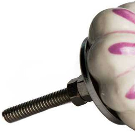 Set of Twelve Pink And Cream Ceramic Drawer Pull Knobs
