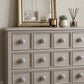 1.5" X 1.5" X 1.5" Blue Cream (Beige) With Silver  Knobs 12 Pack