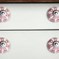 Set of Twelve Pink White And Burgundy Floral Ceramic Drawer Pull Knobs