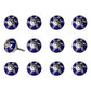 Set of Twelve Blue And White Geometric Ceramic Drawer Pull Knobs
