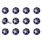 Set of Twelve Blue And White Geometric Ceramic Drawer Pull Knobs