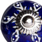 Set of Twelve Blue And White Geometric Ceramic Drawer Pull Knobs
