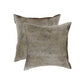 Set of Two 18" Tan Cowhide Throw Pillows