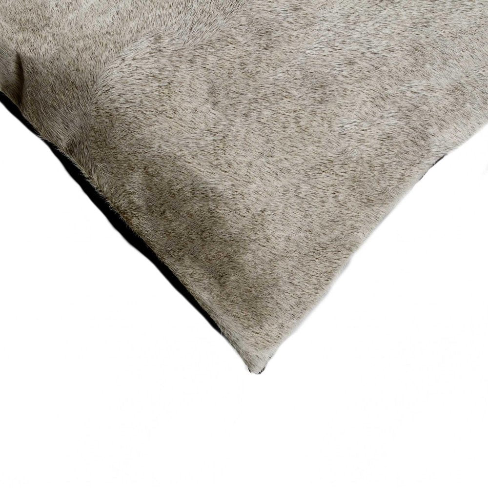 Set of Two 18" Tan Cowhide Throw Pillows