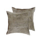 Set of Two 18" Tan Cowhide Throw Pillows