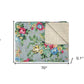 50" X 70" Green and Red Kantha Cotton Damask Throw Blanket with Embroidery