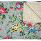50" X 70" Green and Red Kantha Cotton Damask Throw Blanket with Embroidery
