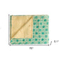 50" X 70" Green and Ivory Kantha Cotton Geometric Throw Blanket with Embroidery