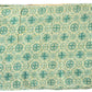50" X 70" Green and Ivory Kantha Cotton Geometric Throw Blanket with Embroidery