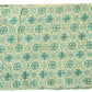 50" X 70" Green and Ivory Kantha Cotton Geometric Throw Blanket with Embroidery