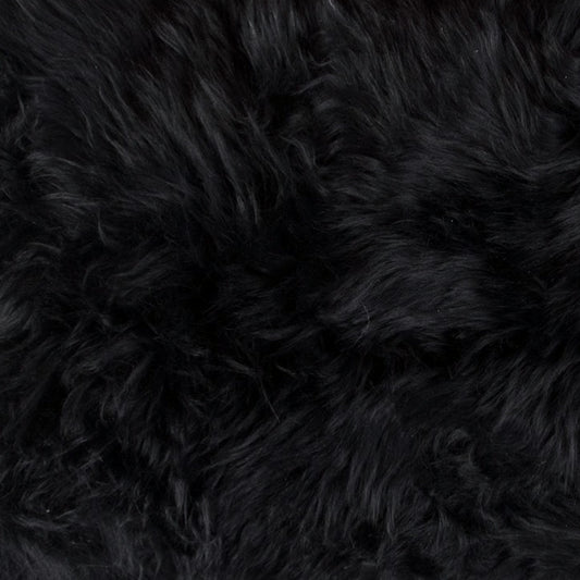 12" X 20" Black Sheepskin Lumbar Throw Pillow