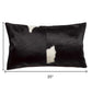 12" X 20" Black and White Cowhide Throw Pillow