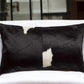 12" X 20" Black and White Cowhide Throw Pillow