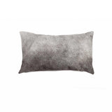 12" X 20" Gray Cowhide Pillow