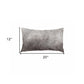 12" X 20" Gray Cowhide Pillow
