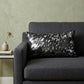 12" X 20" Gray Cowhide Throw Pillow