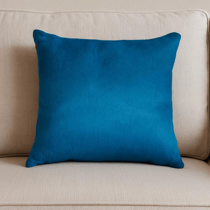 18" Blue Cowhide Throw Pillow