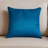 18" Blue Cowhide Throw Pillow