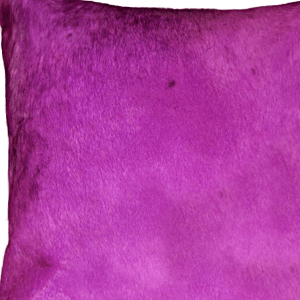 18" Blue Cowhide Throw Pillow