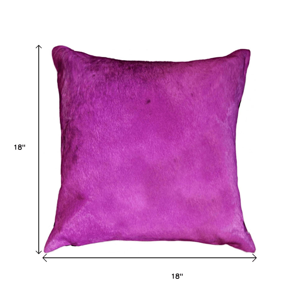 18" Blue Cowhide Throw Pillow