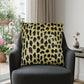 18" Black and Orange Cowhide Throw Pillow