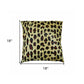 18" Black and Orange Cowhide Throw Pillow