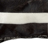 18" White And Black Cowhide Throw Pillow
