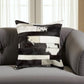 18" White And Black Cowhide Throw Pillow