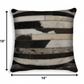 18" Black and White Cowhide Throw Pillow