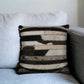 18" Black and White Cowhide Throw Pillow