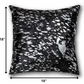 18" Black and Silver Cowhide Throw Pillow