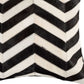 18" Black and Off White Cowhide Throw Pillow