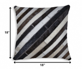 18" X 18" X 5" Fabulous Chocolate And Torino Kobe Cowhide  Pillow
