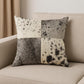 18" White Cowhide Throw Pillow