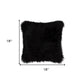 18" Black Sheepskin Throw Pillow