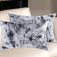 Set of Two 12" X 20" Black Cowhide Throw Pillows