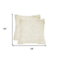 Set of Two 18" Natural Sheepskin Throw Pillows