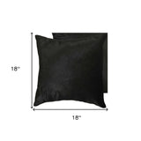 Set of Two 18" Black Cowhide Throw Pillows