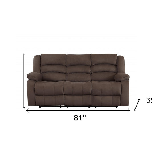 40" Contemporary Brown Fabric Sofa