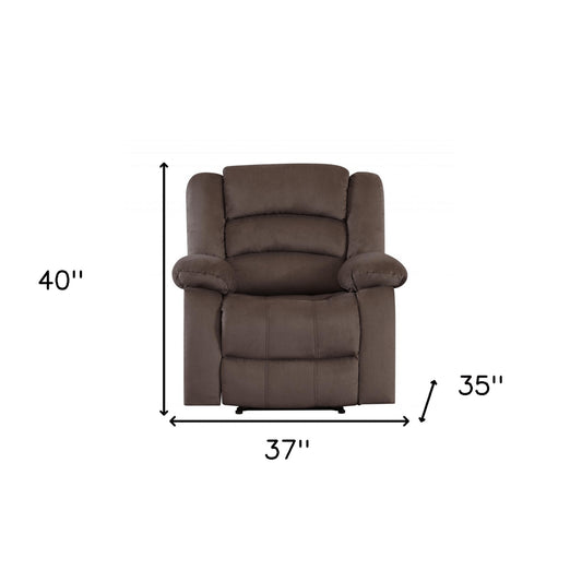40" Contemporary Brown Fabric Chair