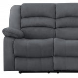 81" Gray Microsuede Manual Gliding Recliner